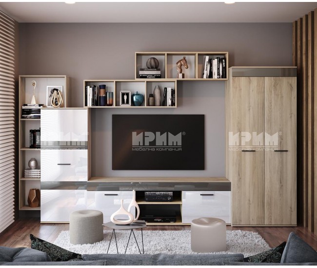 modulna-sekciq-city-9072-mdf-sivo-kobalt-glanc-mdf-bqlo-glanc-sonoma-arven-650x550